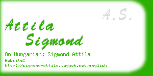 attila sigmond business card